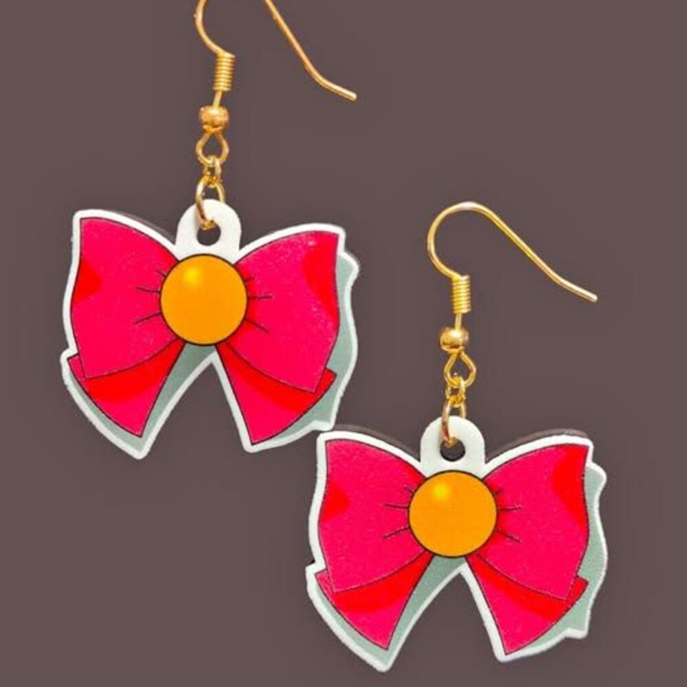 Sailor Moon Bow Earrings-Posts-Gold